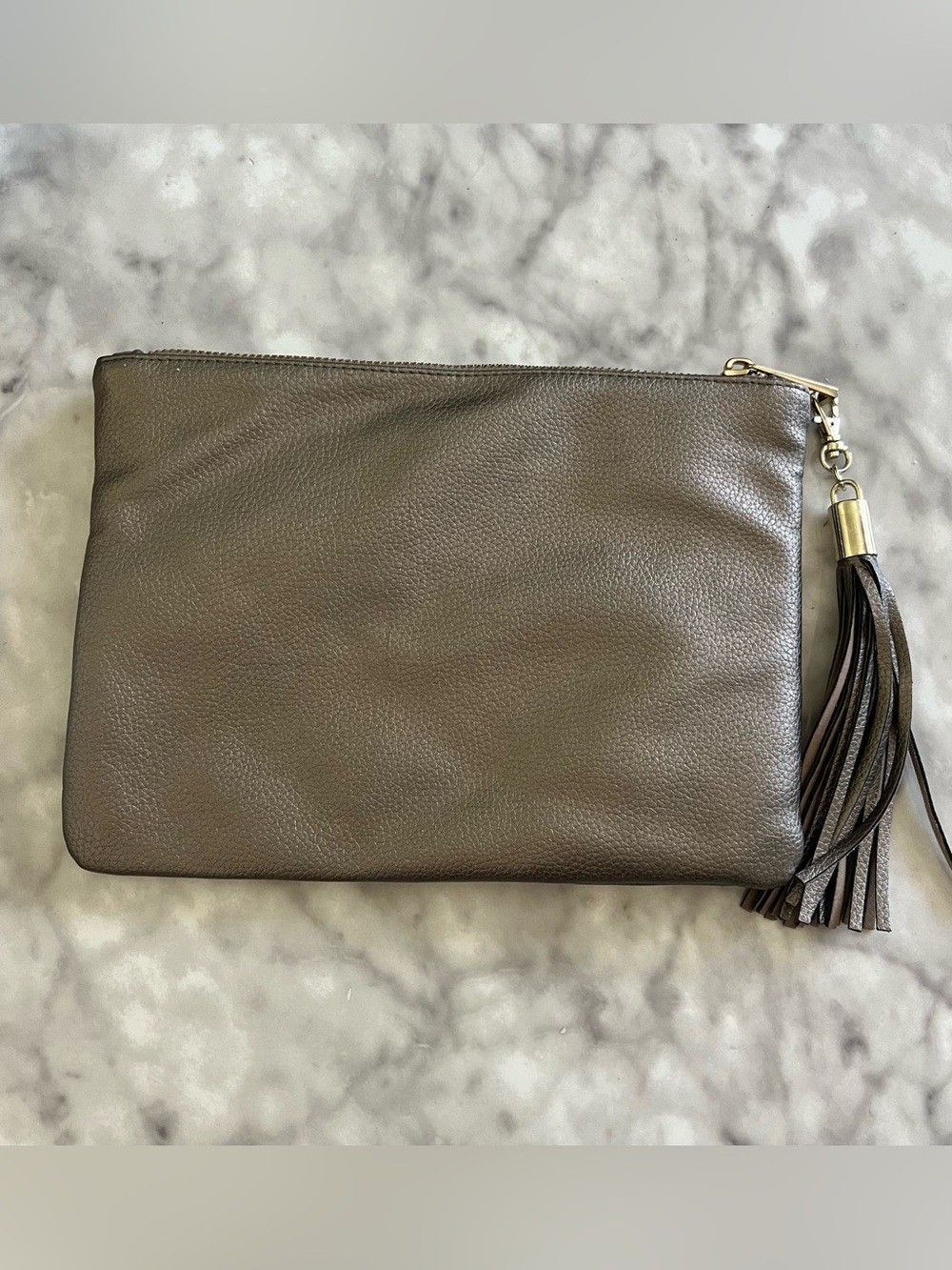Merona Pewter Metallic Tassel Wristlet